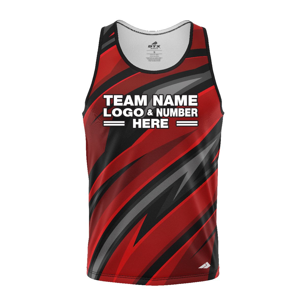 Custom Fully Sublimated High Energy Pattern One Red Performance Tank Top 24457