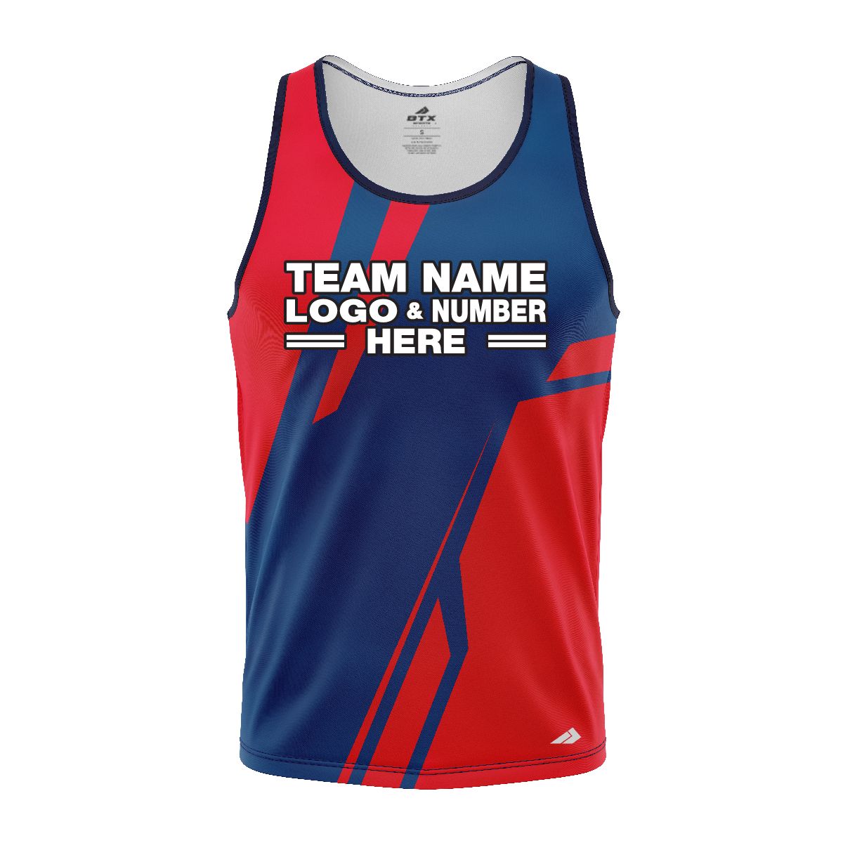 Custom Fully Sublimated Break Point Pattern Blue Red Performance Tank Top 24489