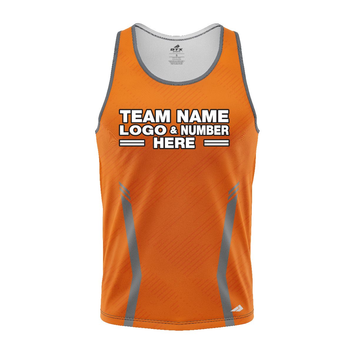 Custom Fully Sublimated Basic Pattern Orange Performance Tank Top 24493