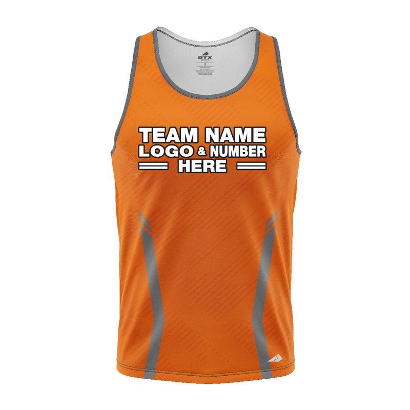 Custom Fully Sublimated Basic Pattern Orange Performance Tank Top 24493