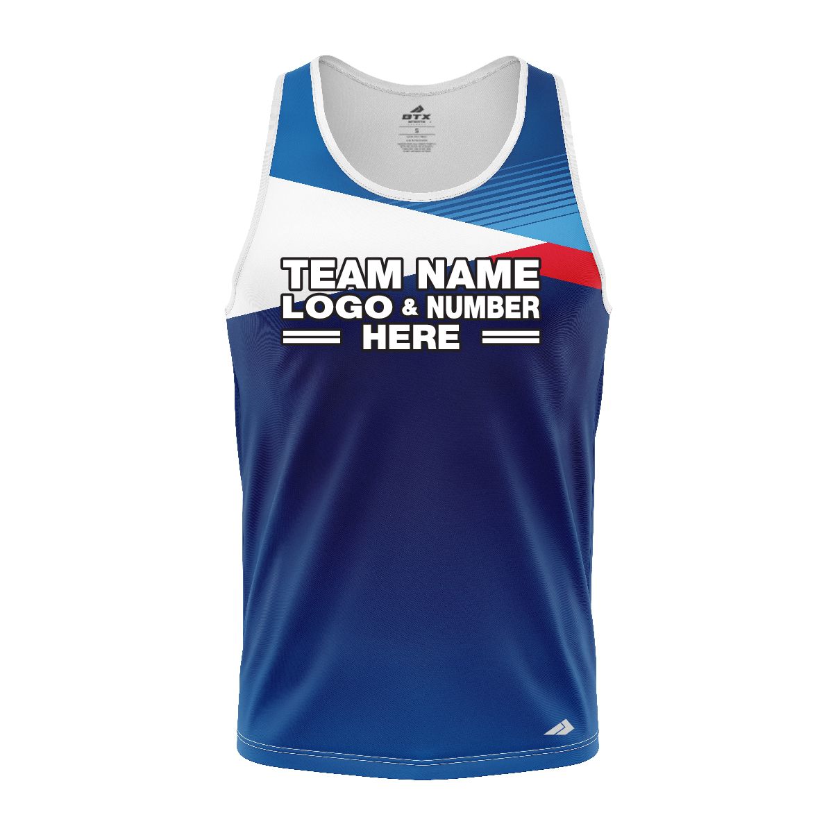Custom Fully Sublimated Basic Pattern Blue Performance Tank Top 24497