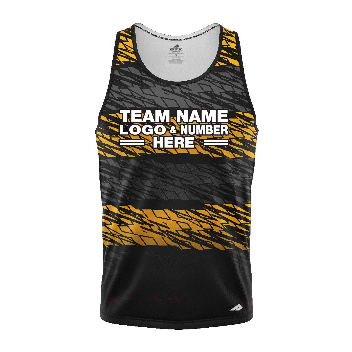 Custom Fully Sublimated BMX Abstract Pattern Black Yellow Performance Tank Top 24505