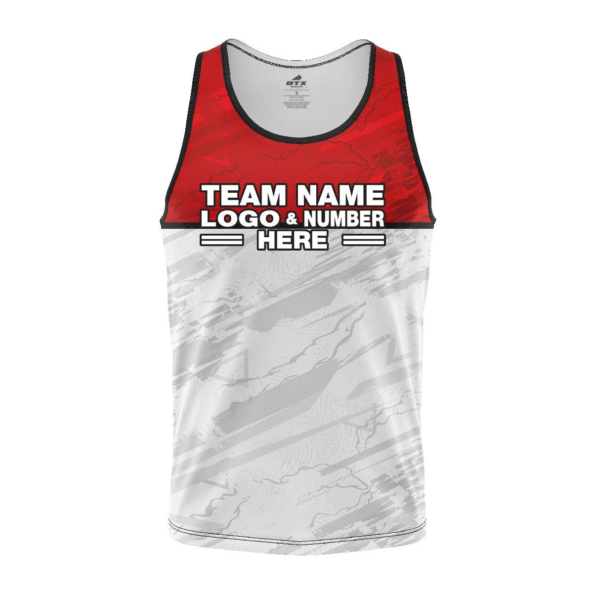 Custom Fully Sublimated PowerPace Pattern Red White Performance Tank Top 24513