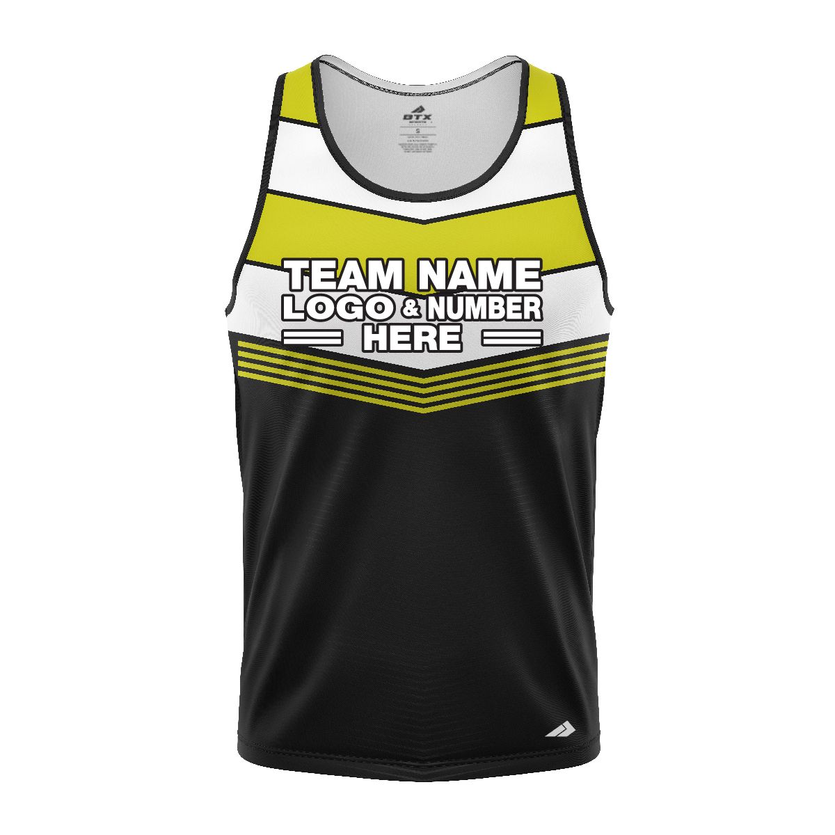 Custom Fully Sublimated Chest Stripes Pattern Black Green White Performance Tank Top 24533