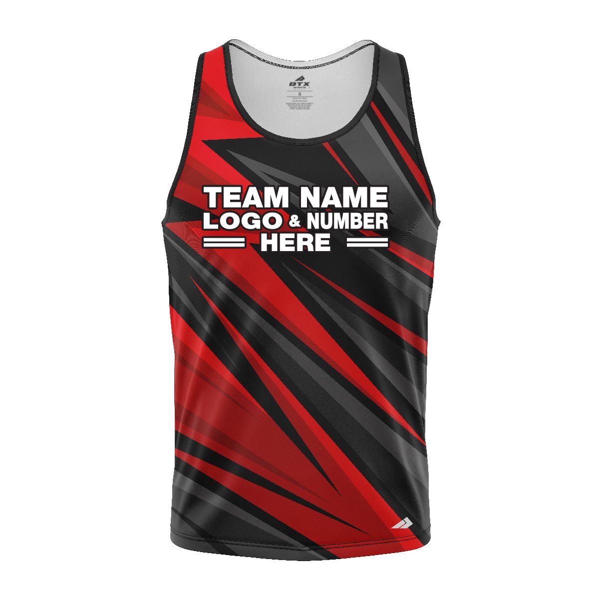 Custom Fully Sublimated High Energy Pattern Two Red Performance Tank Top 24541