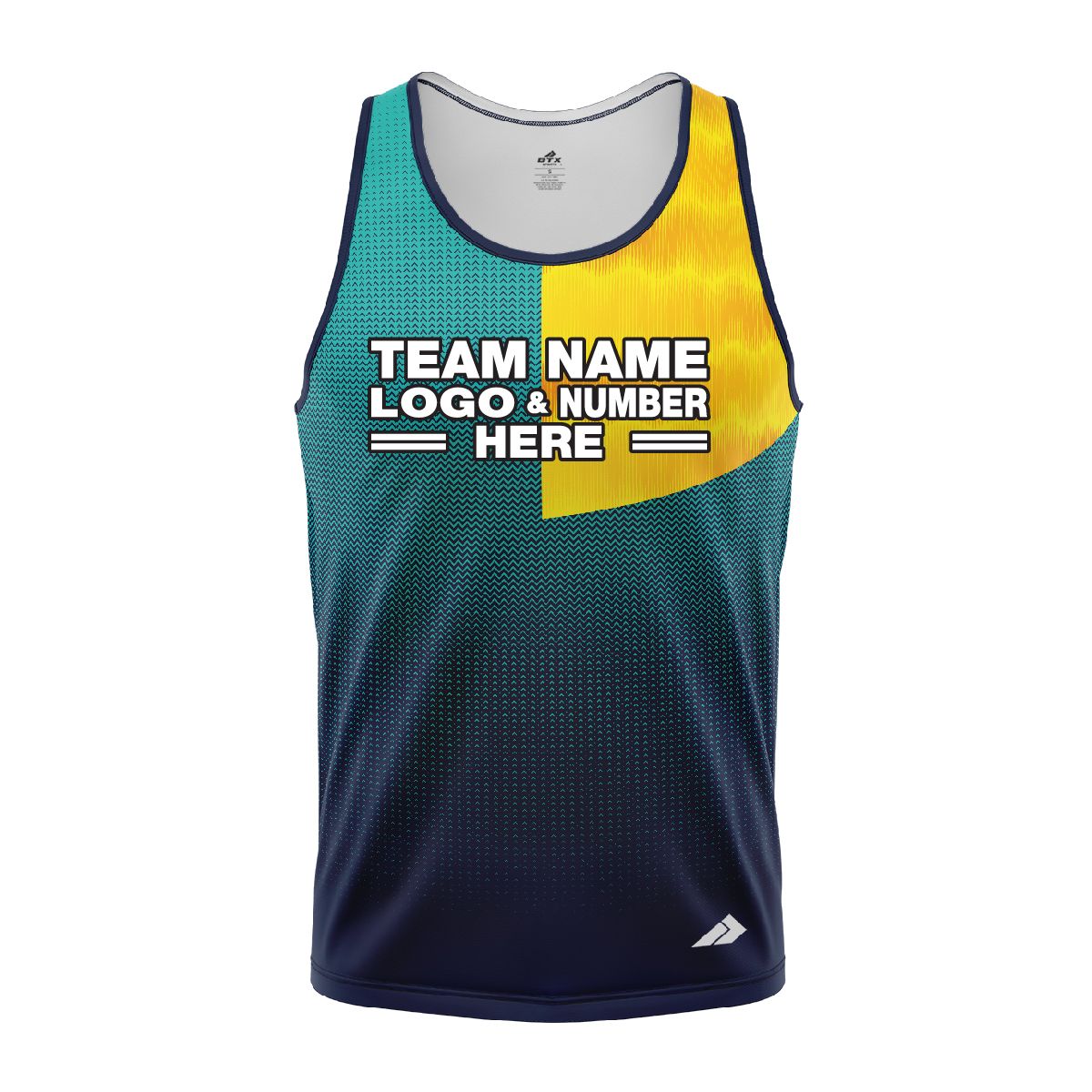 Custom Fully Sublimated DuoStyle Pattern Teal Yellow Performance Tank Top 24553