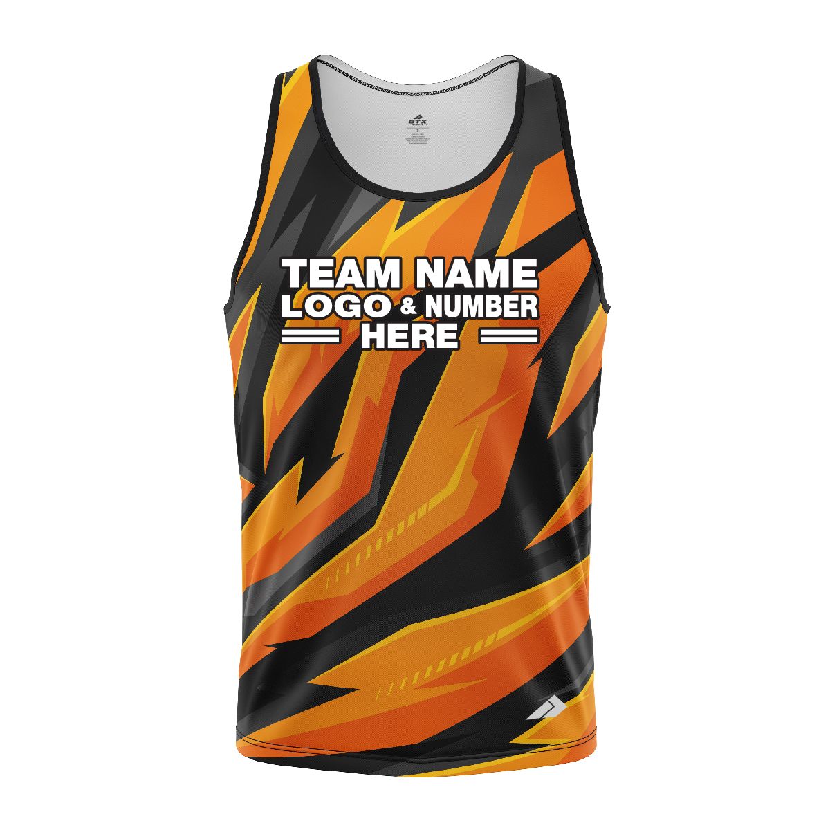 Custom Fully Sublimated Firebird Pattern Black Orange Performance Tank Top 24557