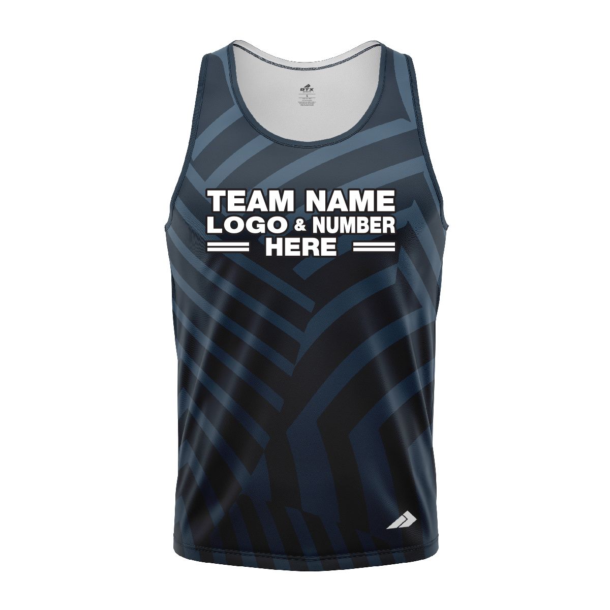 Custom Fully Sublimated Cross Stripes Pattern Dark Blue Performance Tank Top 24561