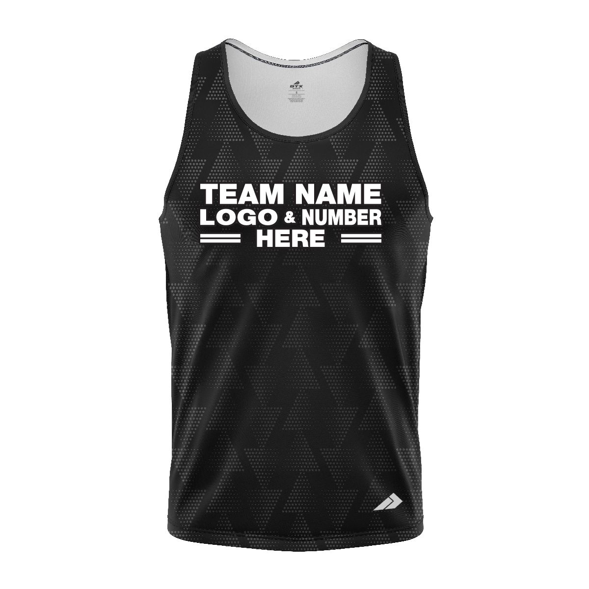 Custom Fully Sublimated Faded Geometric Triangles Pattern Black Performance Tank Top 24569