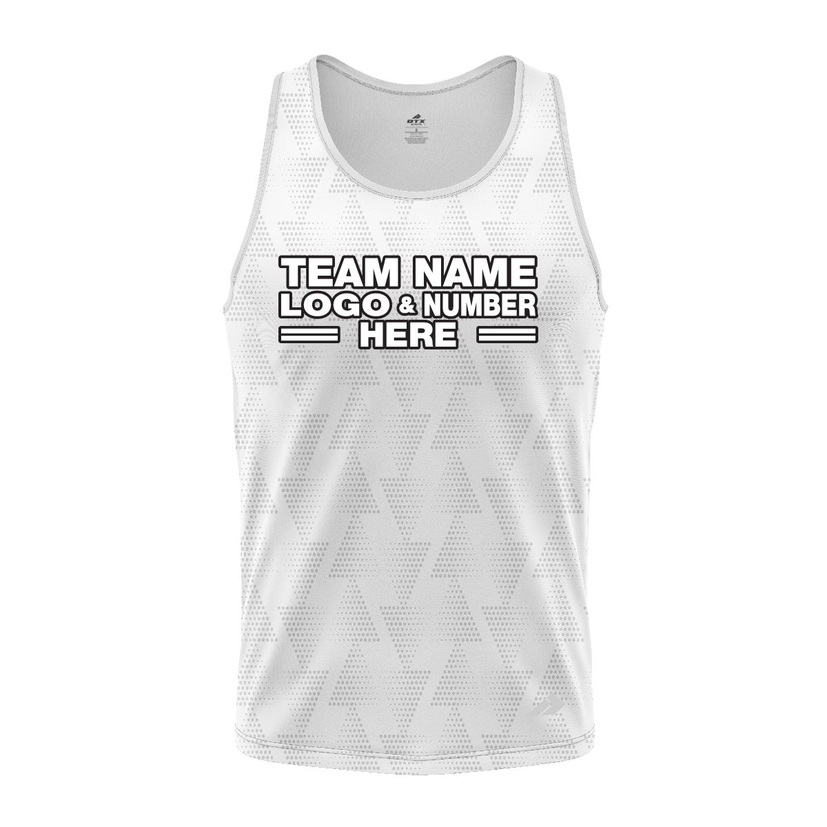 Custom Fully Sublimated Faded Geometric Triangles Pattern White Performance Tank Top 24573