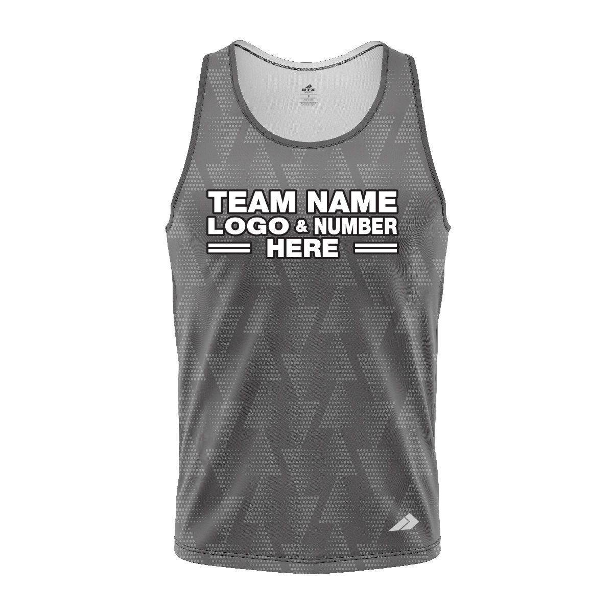 Custom Fully Sublimated Faded Geometric Triangles Pattern Gray Performance Tank Top 24577