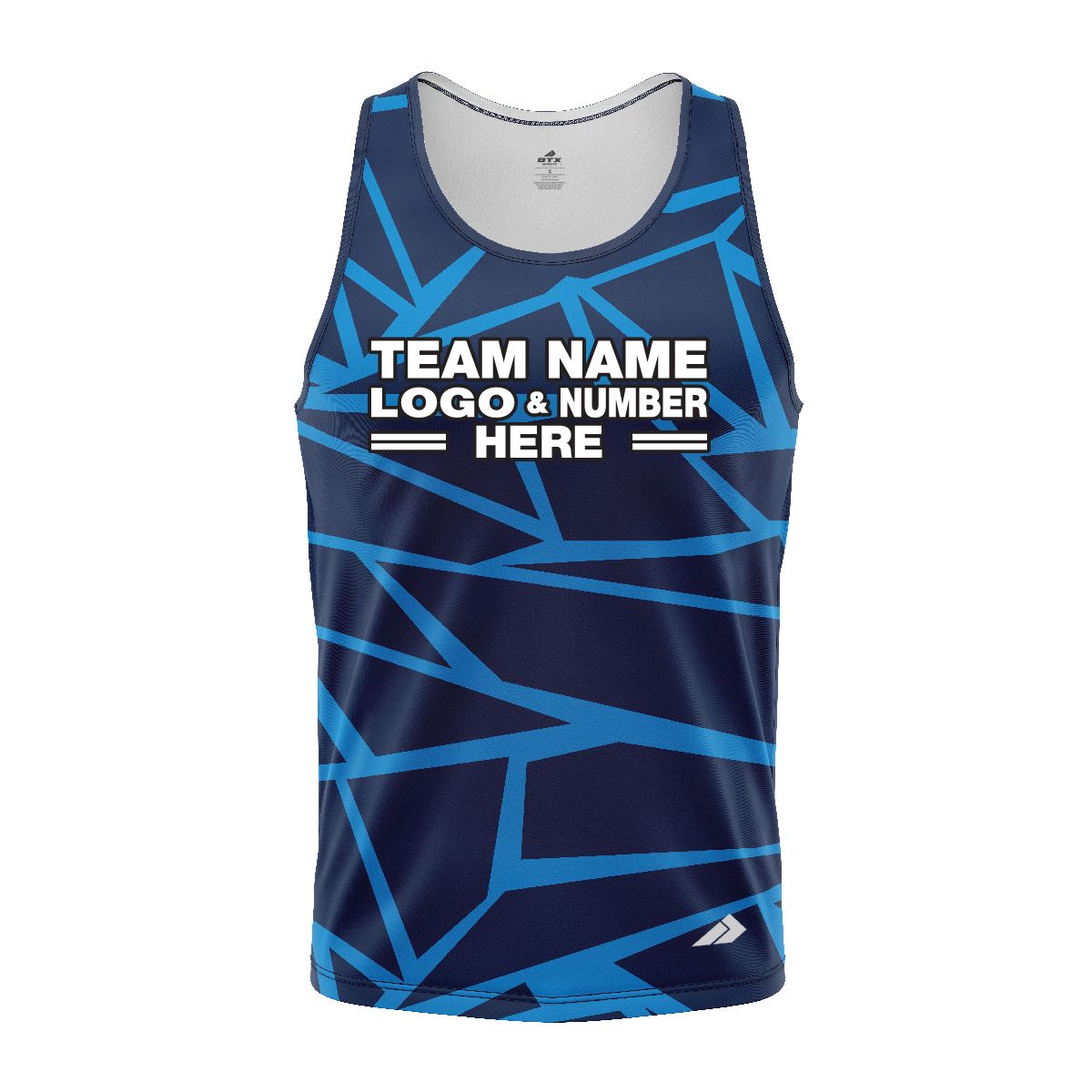 Custom Fully Sublimated Glaciar Break Pattern Blue Performance Tank Top 24581