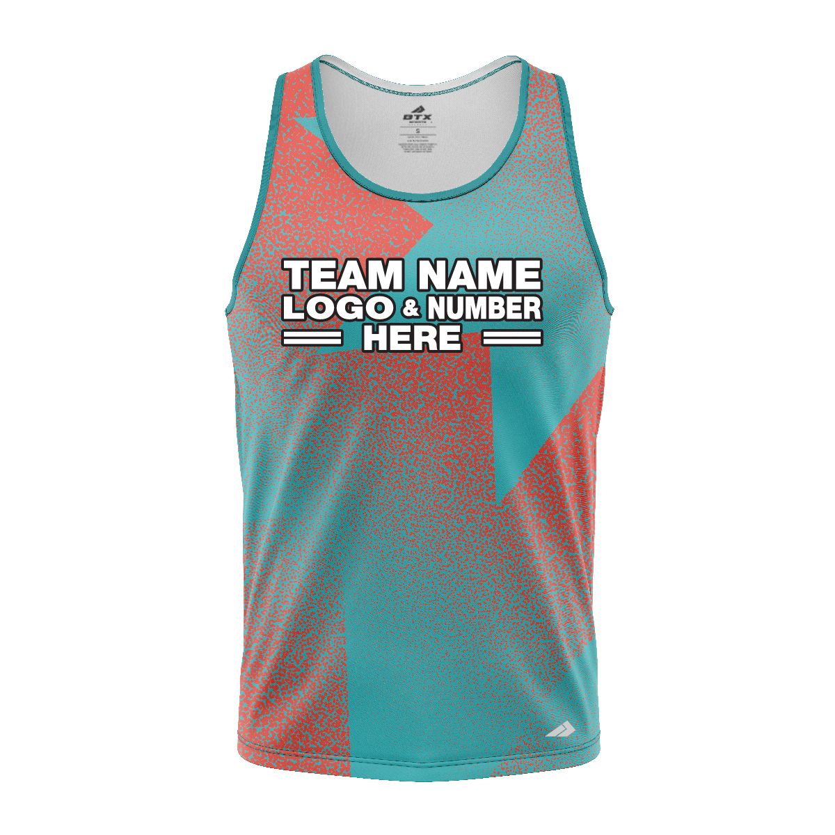 Custom Fully Sublimated Star Pattern Teal Pink Performance Tank Top 24593