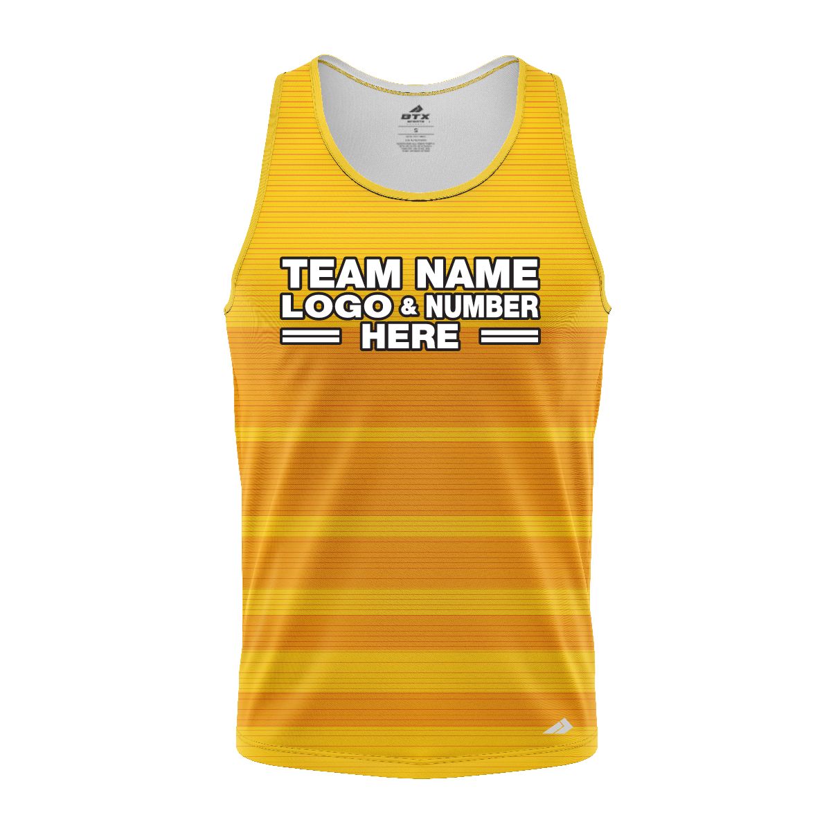 Custom Fully Sublimated Horizontal Stripes Pattern Yellow Performance Tank Top 24633