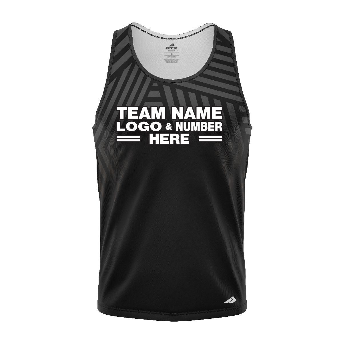 Custom Fully Sublimated Intersecting Pattern Black Performance Tank Top 24645