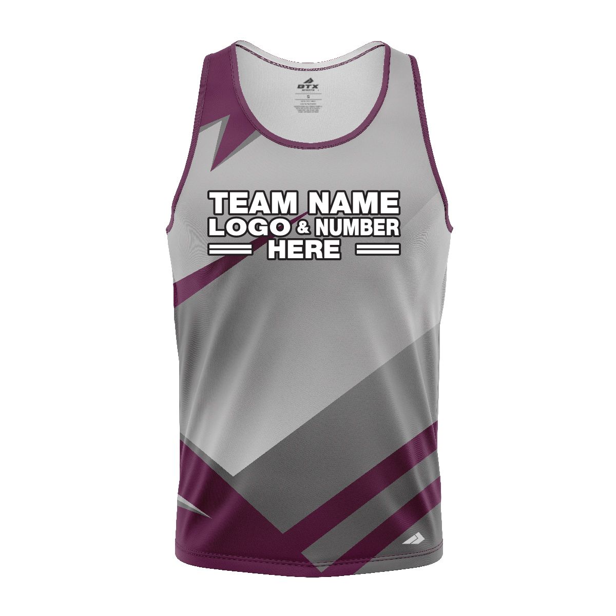 Custom Fully Sublimated Modern Pattern Violet Gray Performance Tank Top 24657