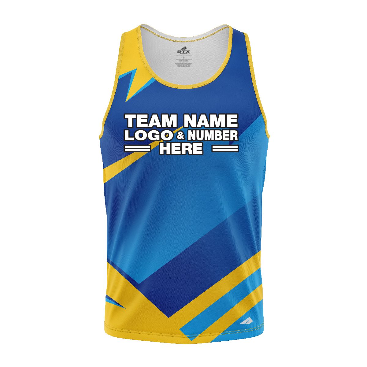 Custom Fully Sublimated Modern Pattern Yellow Blue Performance Tank Top 24665