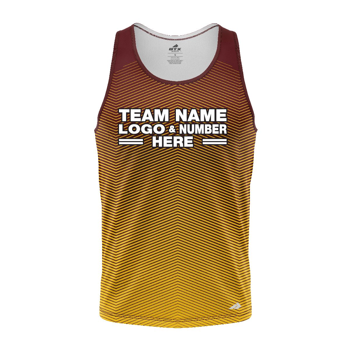 Custom Fully Sublimated Gradient Pattern Orange Performance Tank Top 24673