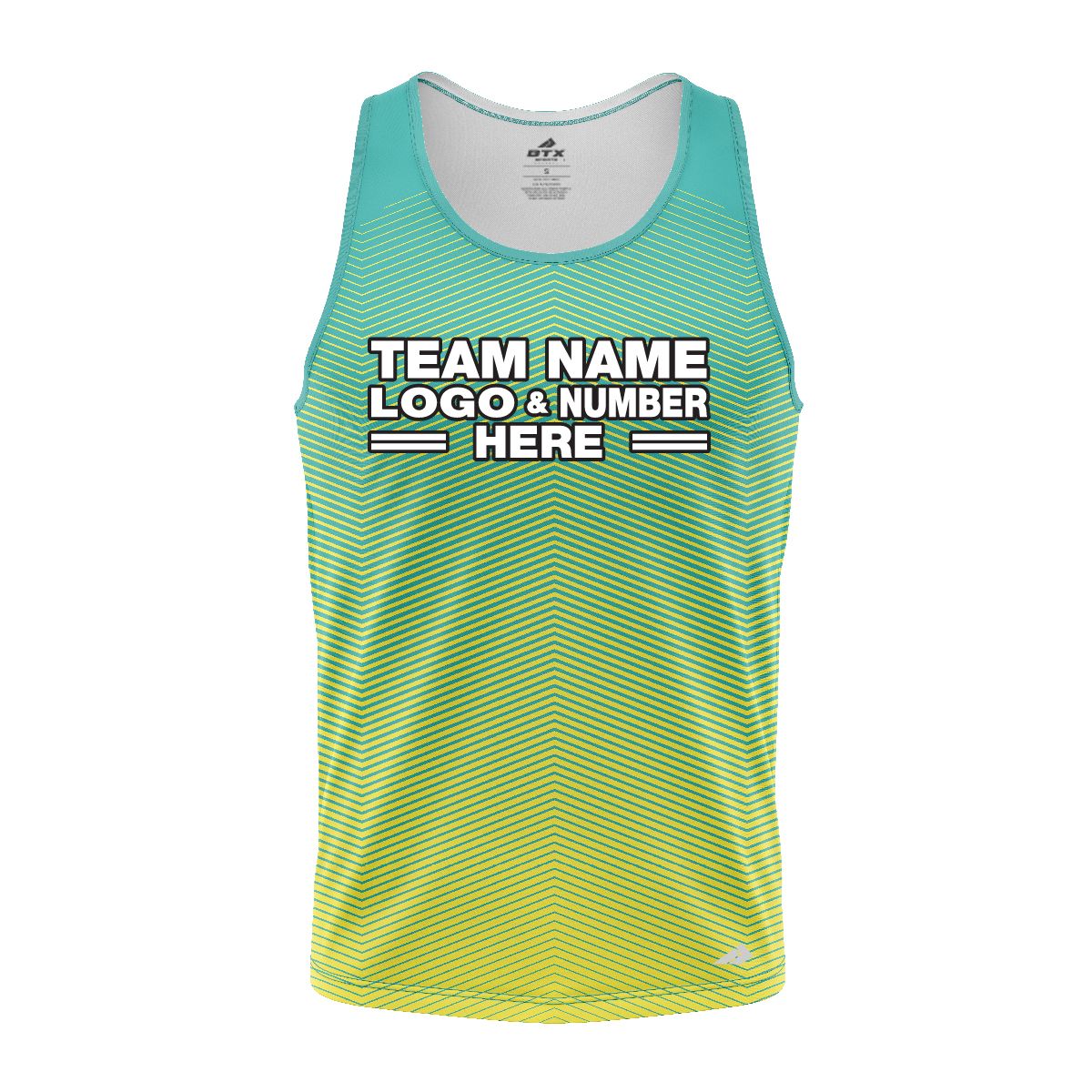 Custom Fully Sublimated Gradient Pattern Aqua Performance Tank Top 24677