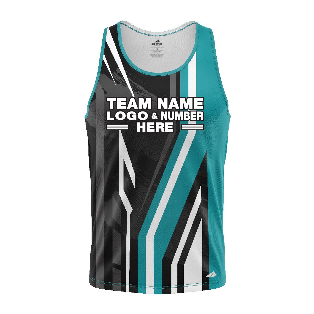 Custom Fully Sublimated Pallets Pattern Teal Black Performance Tank Top 24689