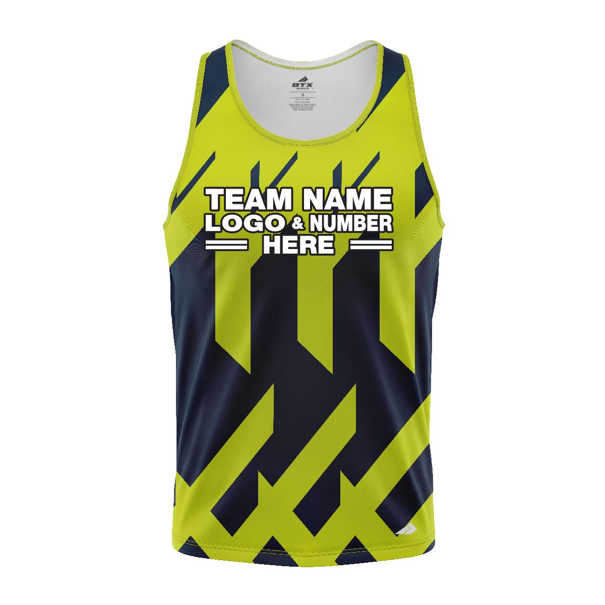 Custom Fully Sublimated Check Pattern Green Blue Performance Tank Top 24707