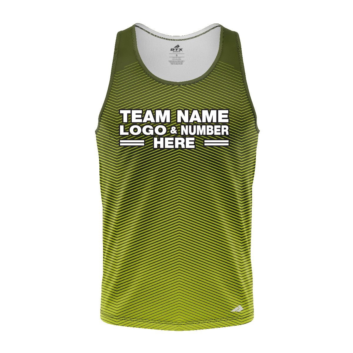 Custom Fully Sublimated Gradient Pattern Green Performance Tank Top 24719