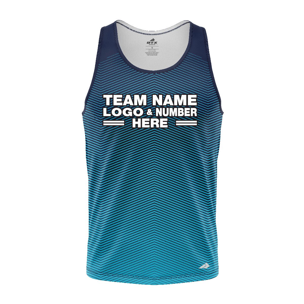 Custom Fully Sublimated Gradient Pattern Blue Performance Tank Top 24731