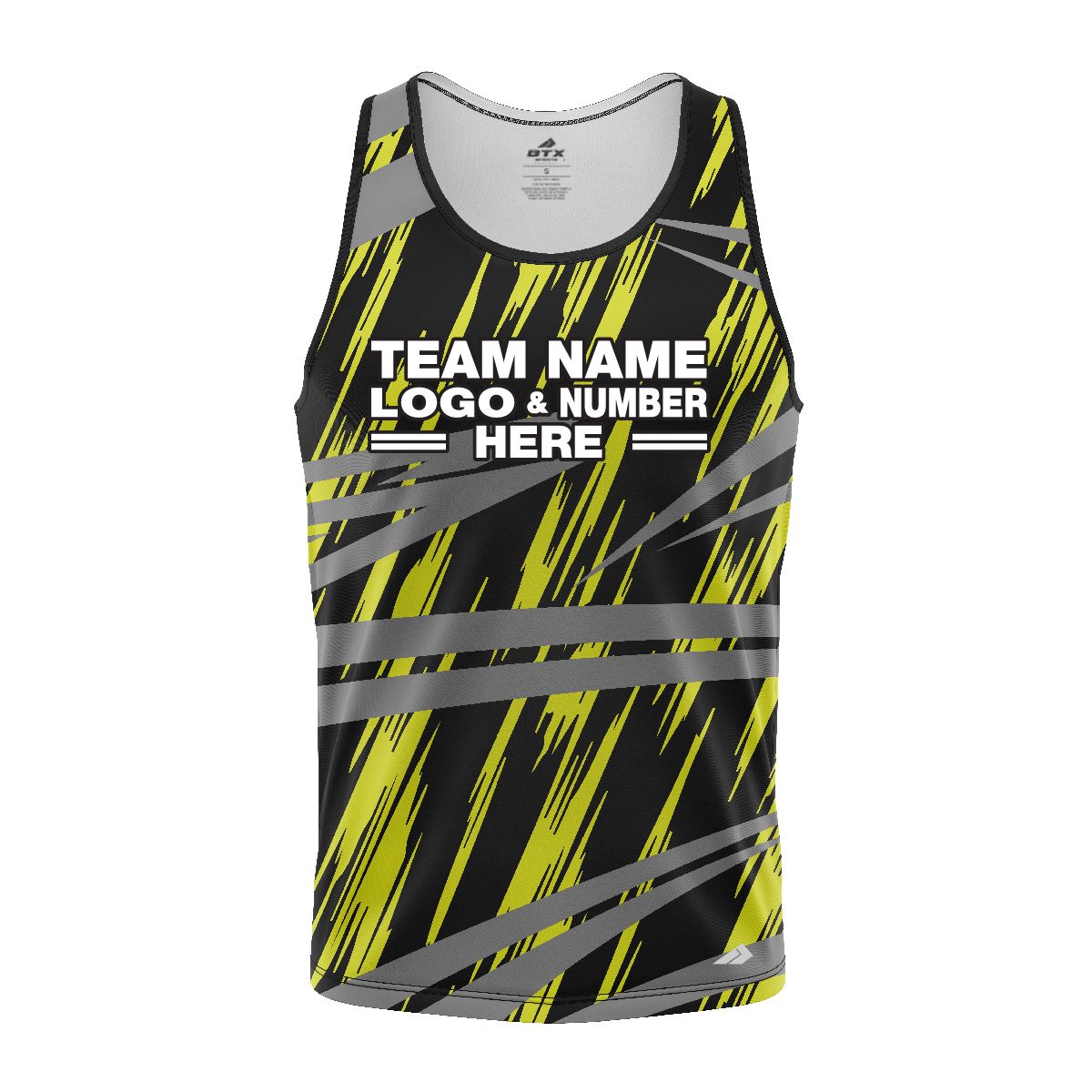 Custom Fully Sublimated Ripped Pattern Black Green Gray Performance Tank Top 24743