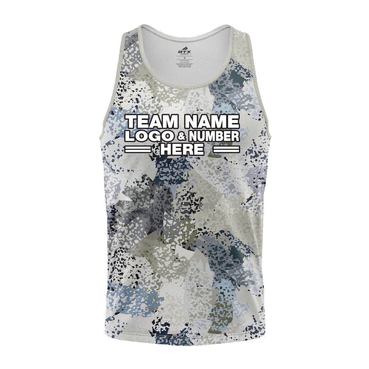 Custom Fully Sublimated Brushes Pattern Blue White Performance Tank Top 24747
