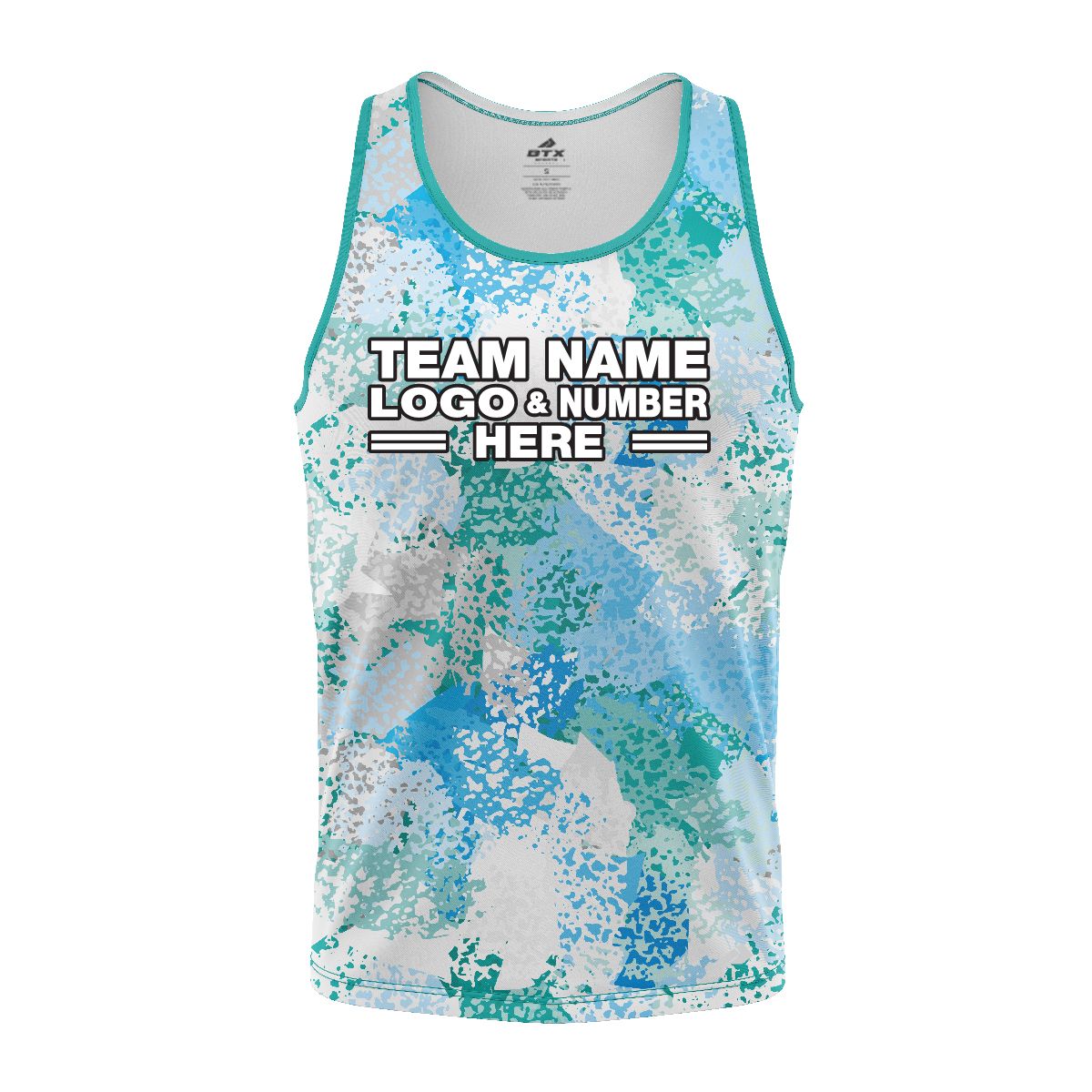 Custom Fully Sublimated Brushes Pattern SkyBlue White Performance Tank Top 24751