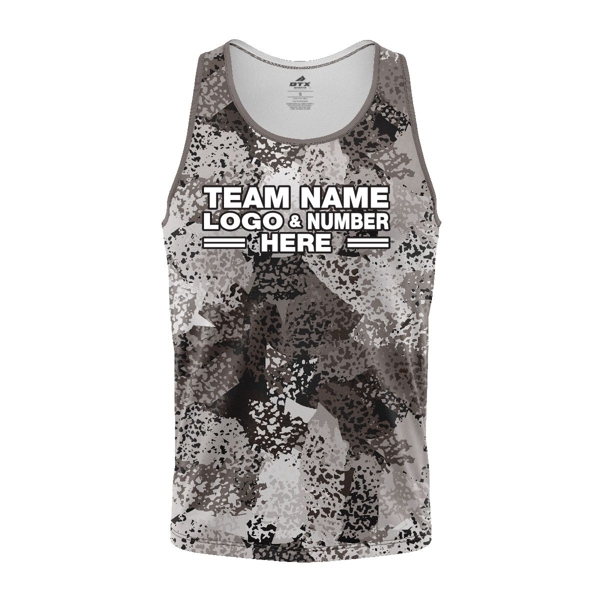 Custom Fully Sublimated Brushes Pattern Black White Performance Tank Top 24755