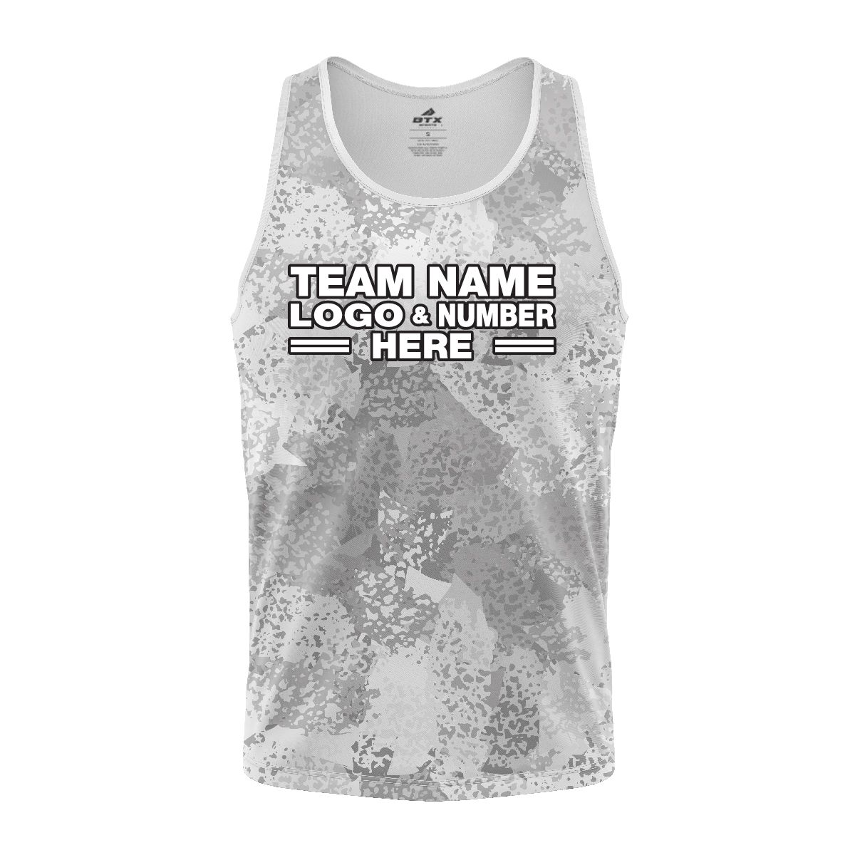 Custom Fully Sublimated Brushes Pattern Gray White Performance Tank Top 24759