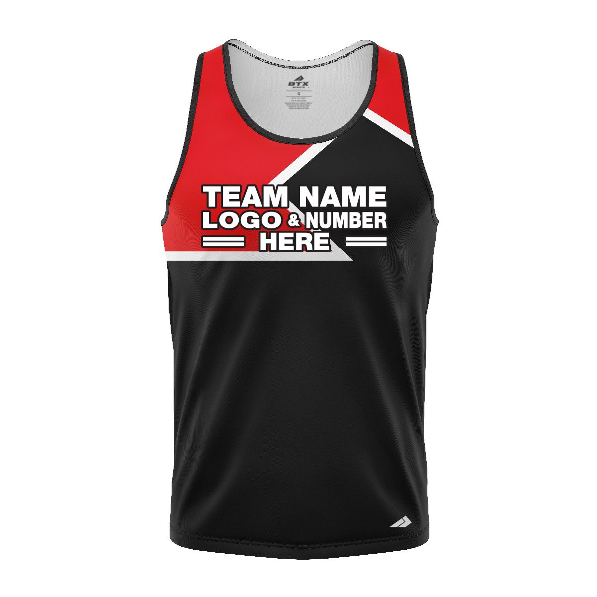 Custom Fully Sublimated Puzzle Pattern Red Black Performance Tank Top 24771