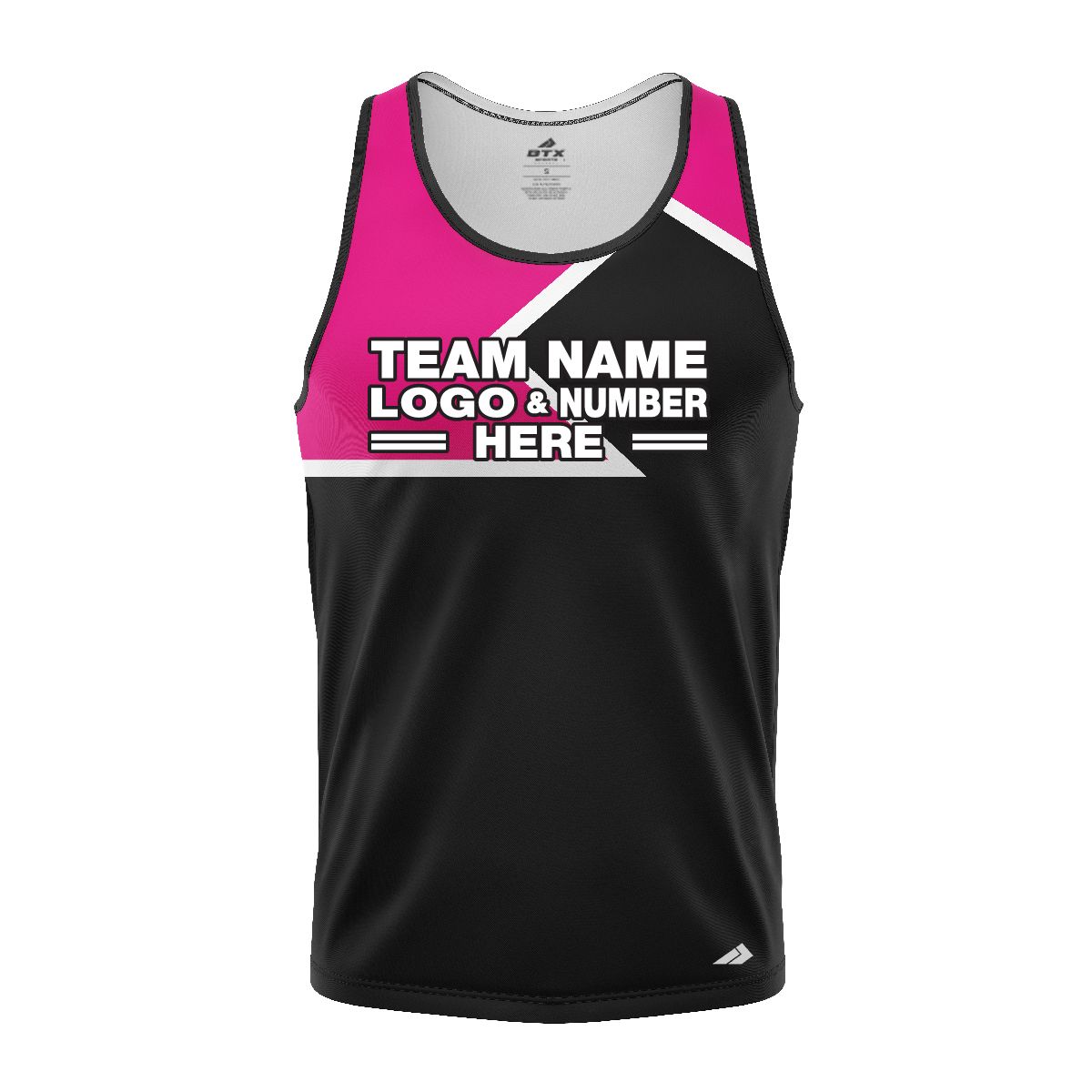 Custom Fully Sublimated Puzzle Pattern Pink Black Performance Tank Top 24775