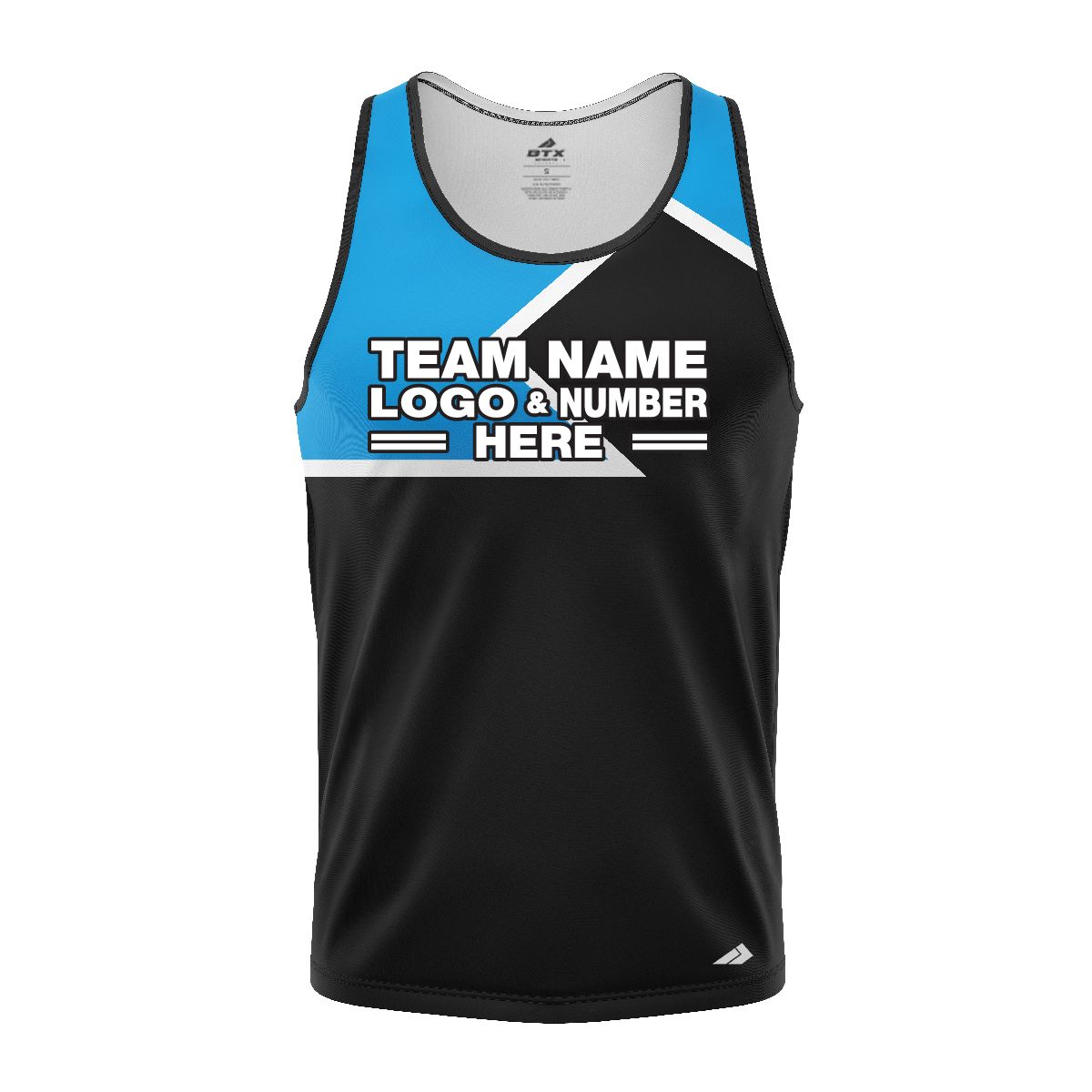 Custom Fully Sublimated Puzzle Pattern SkyBlue Black Performance Tank Top 24779