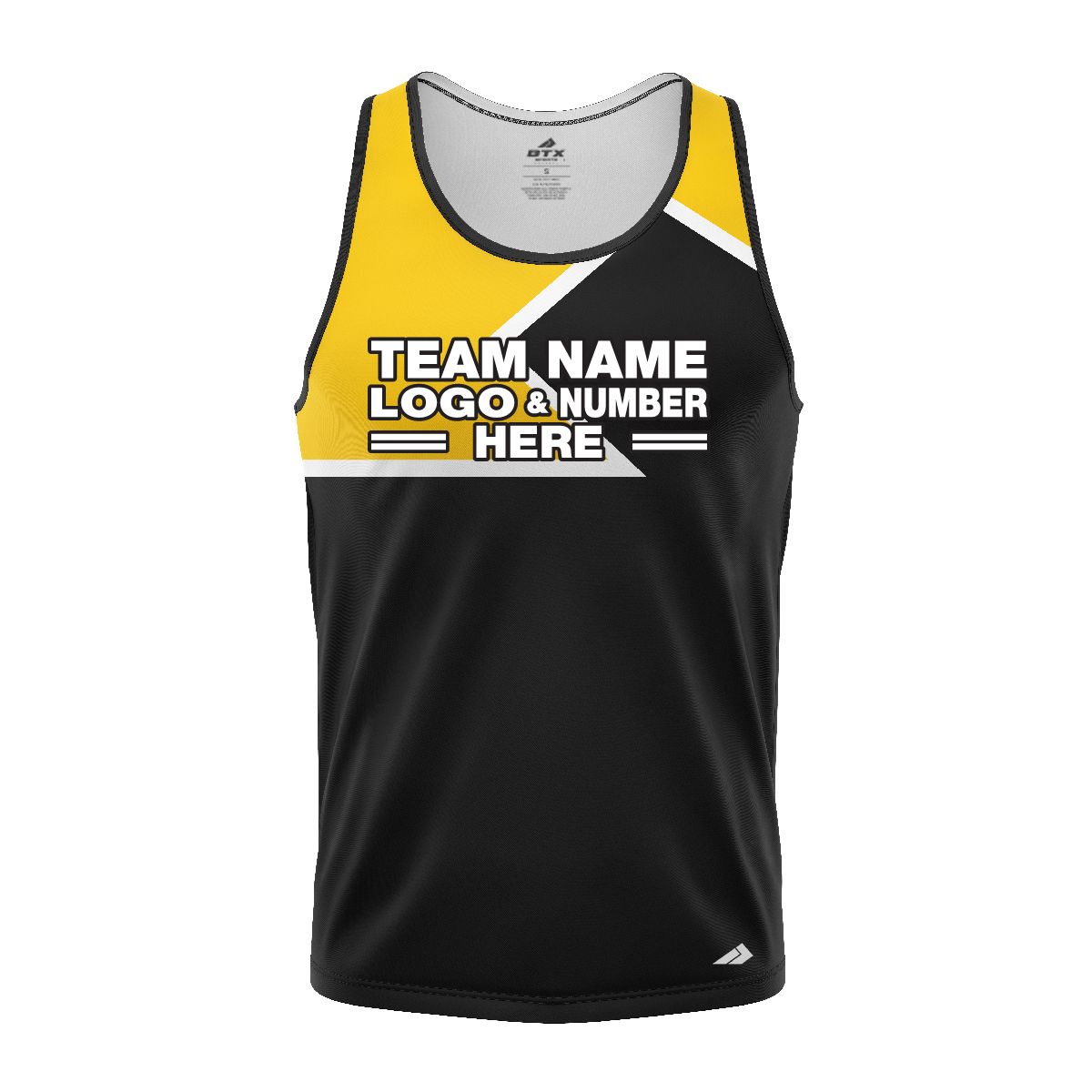 Custom Fully Sublimated Puzzle Pattern Yellow Black Performance Tank Top 24783