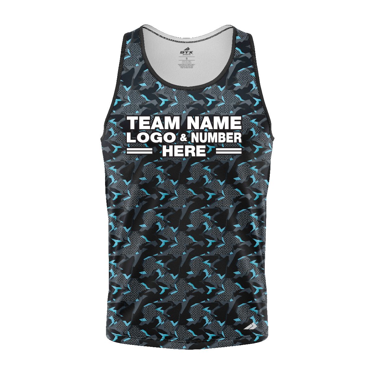 Custom Fully Sublimated Tactical Pattern Blue Gray Black Performance Tank Top 24791