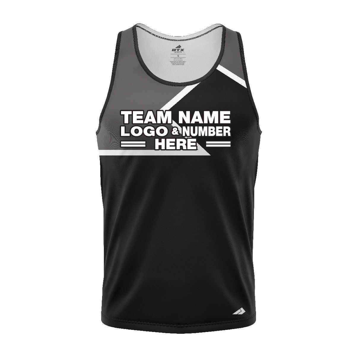 Custom Fully Sublimated Puzzle Pattern Gray Black Performance Tank Top 24787