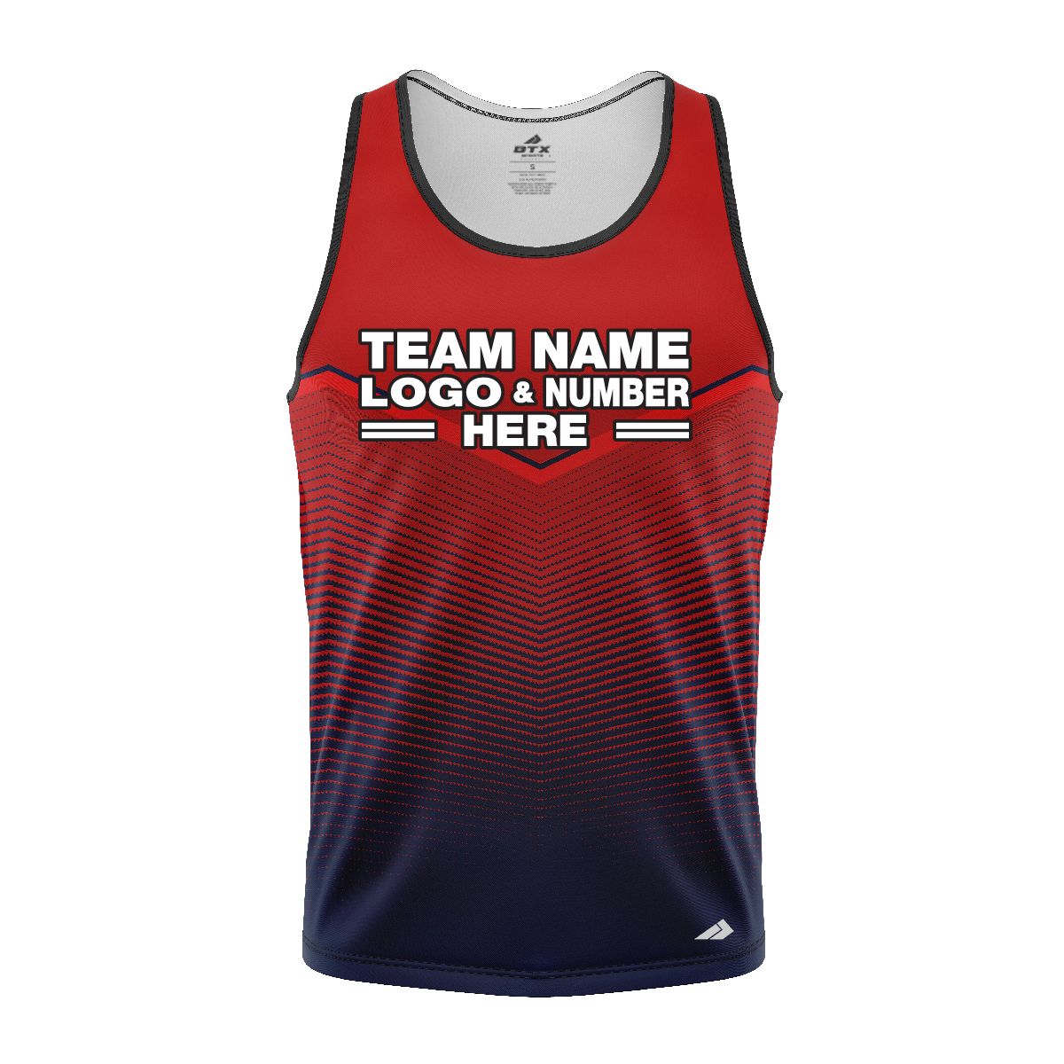 Custom Fully Sublimated Bold  Pattern Red Blue Performance Tank Top 24799