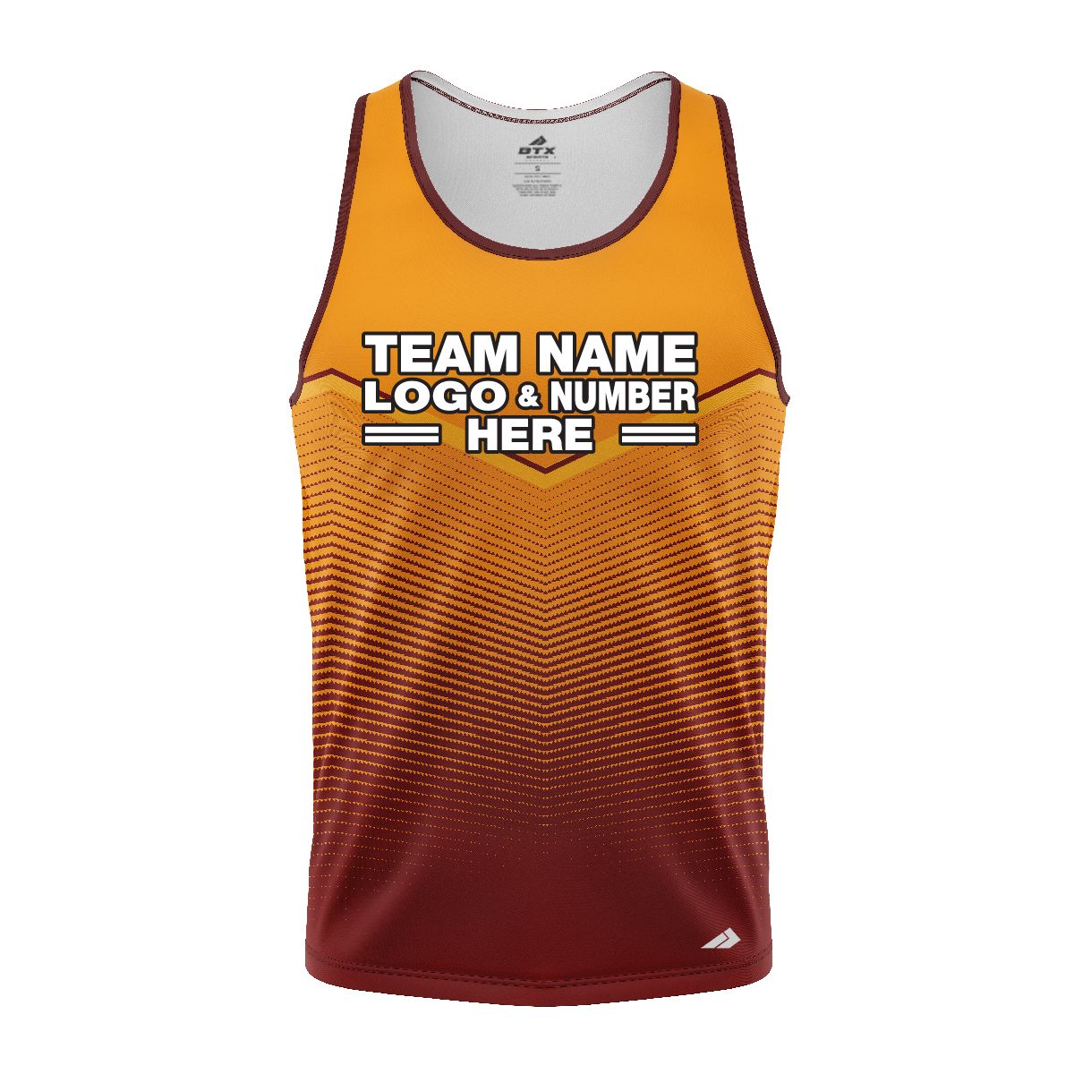Custom Fully Sublimated Bold Pattern Orange Red Performance Tank Top 24807