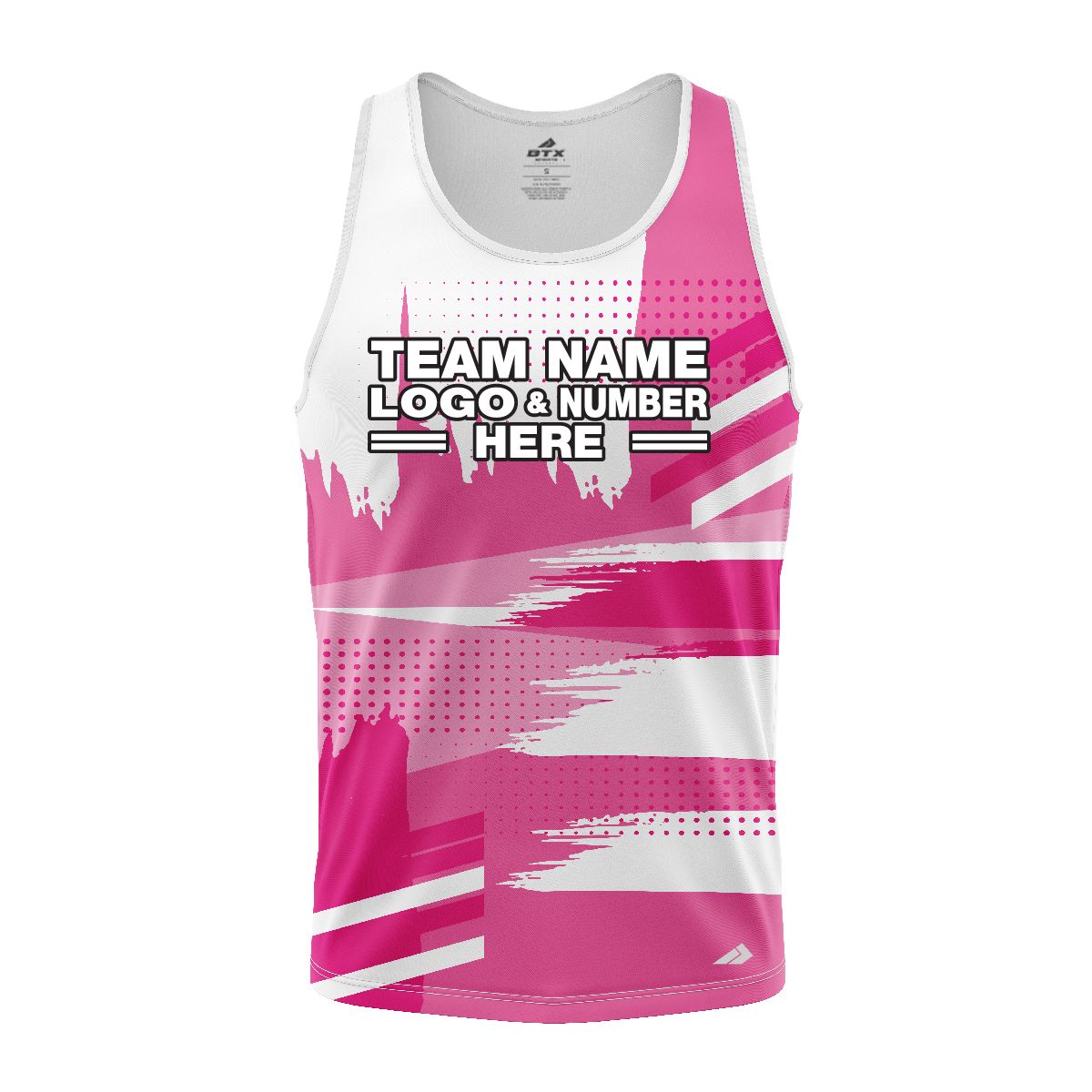 Custom Fully Sublimated Landscape Pattern Pink White Performance Tank Top 24849
