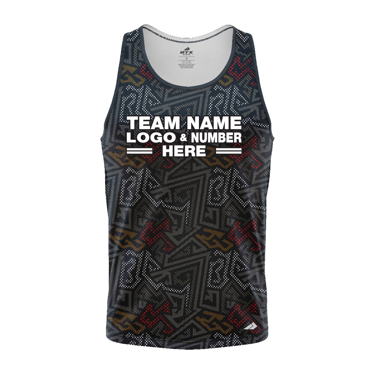 Custom Fully Sublimated Psychedelic Pattern Black Red Yellow Performance Tank Top 24853