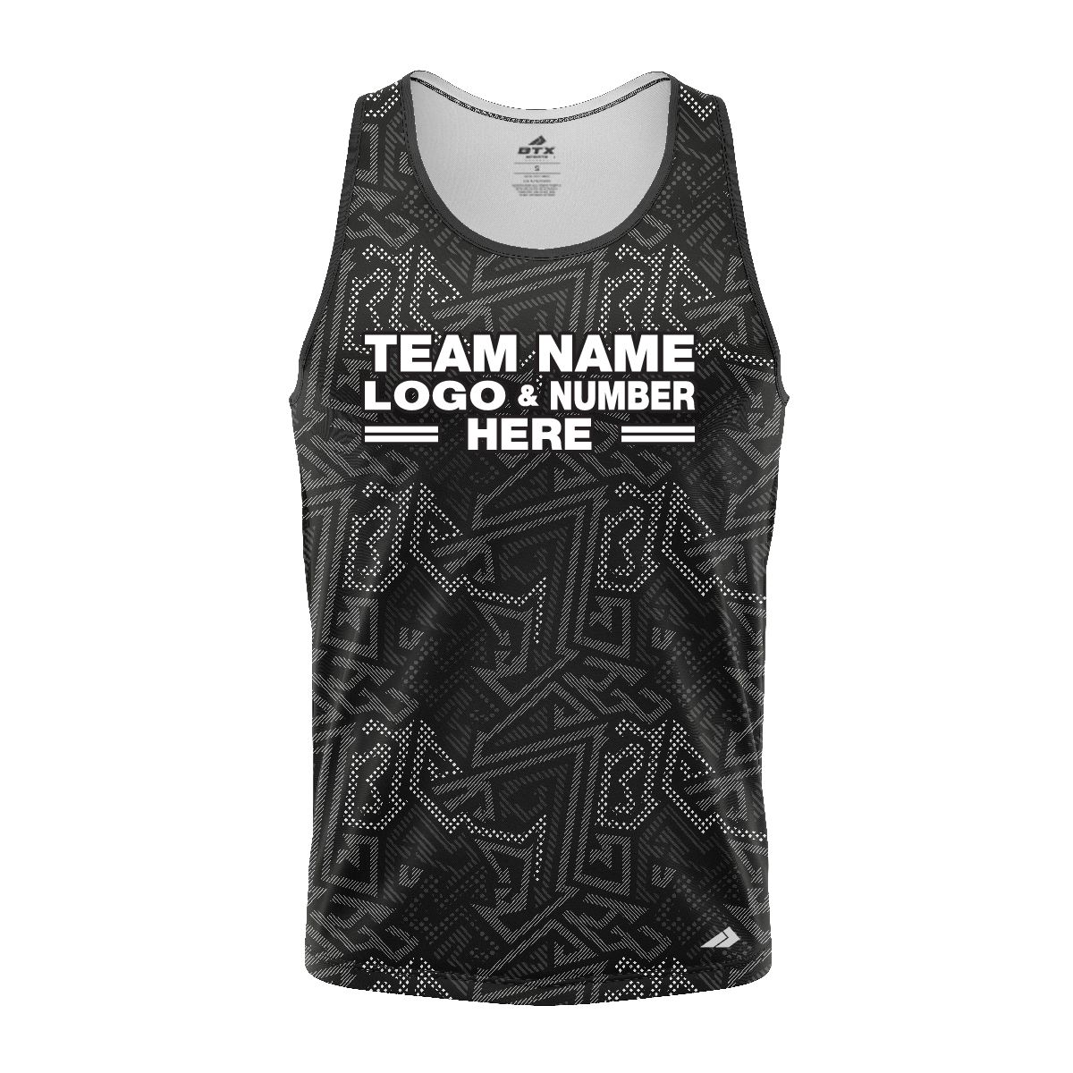 Custom Fully Sublimated Psychedelic Pattern Black Gray Performance Tank Top 24857