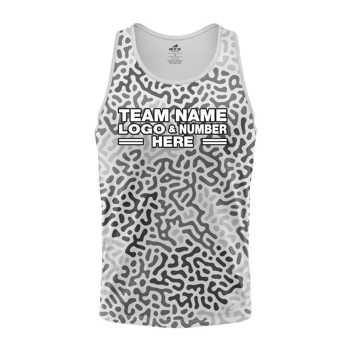 Custom Fully Sublimated Monochrome Maze Pattern White Performance Tank Top 24885