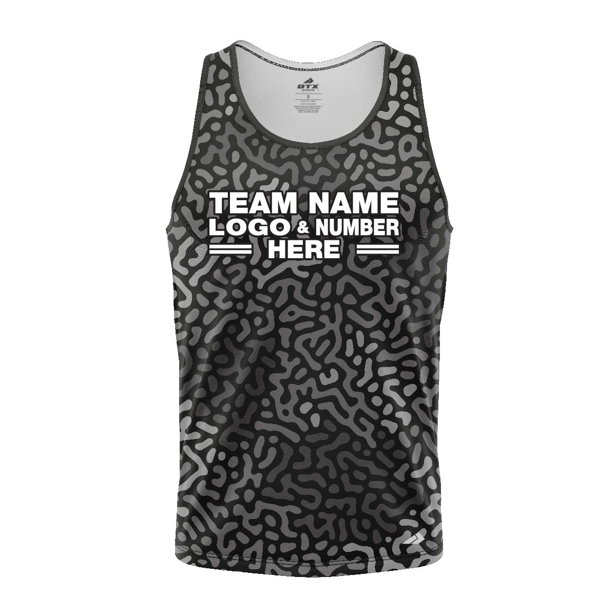 Custom Fully Sublimated Monochrome Maze Pattern Black Performance Tank Top 24889