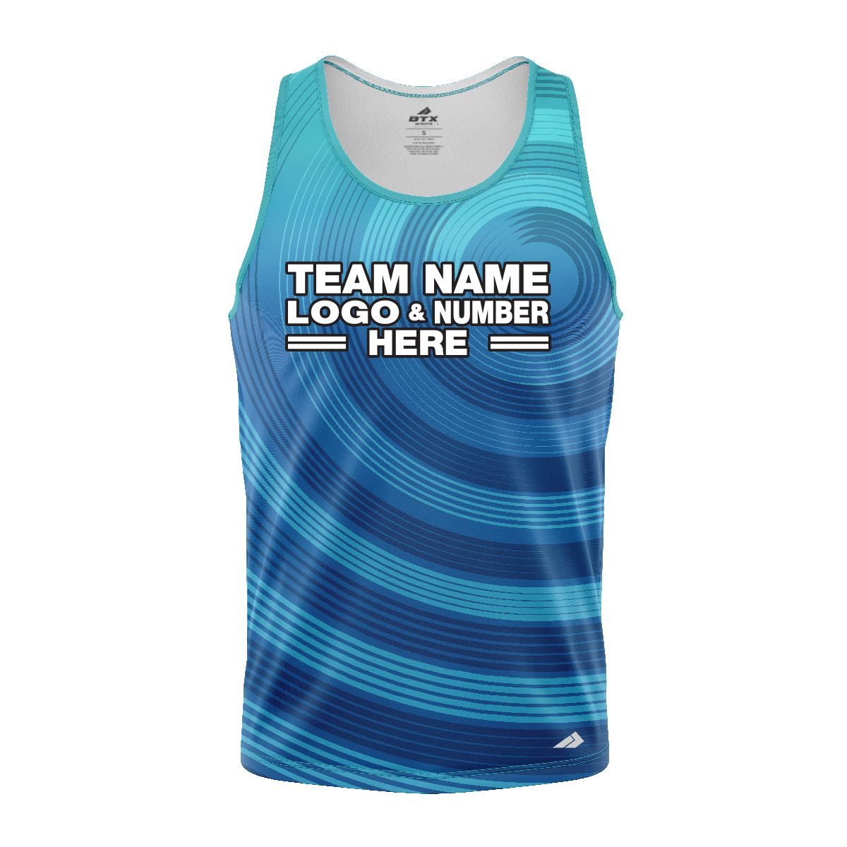 Custom Fully Sublimated Spiral Pattern Blues Performance Tank Top 24897