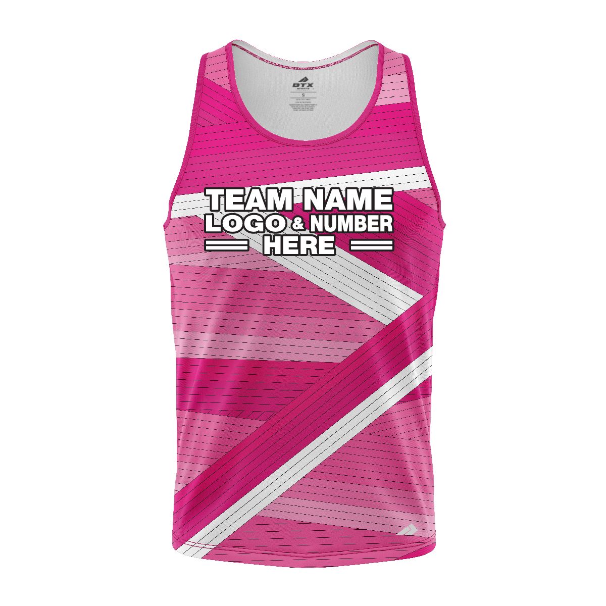 Custom Fully Sublimated Wrapped Lines Pattern Pink Performance Tank Top 24909