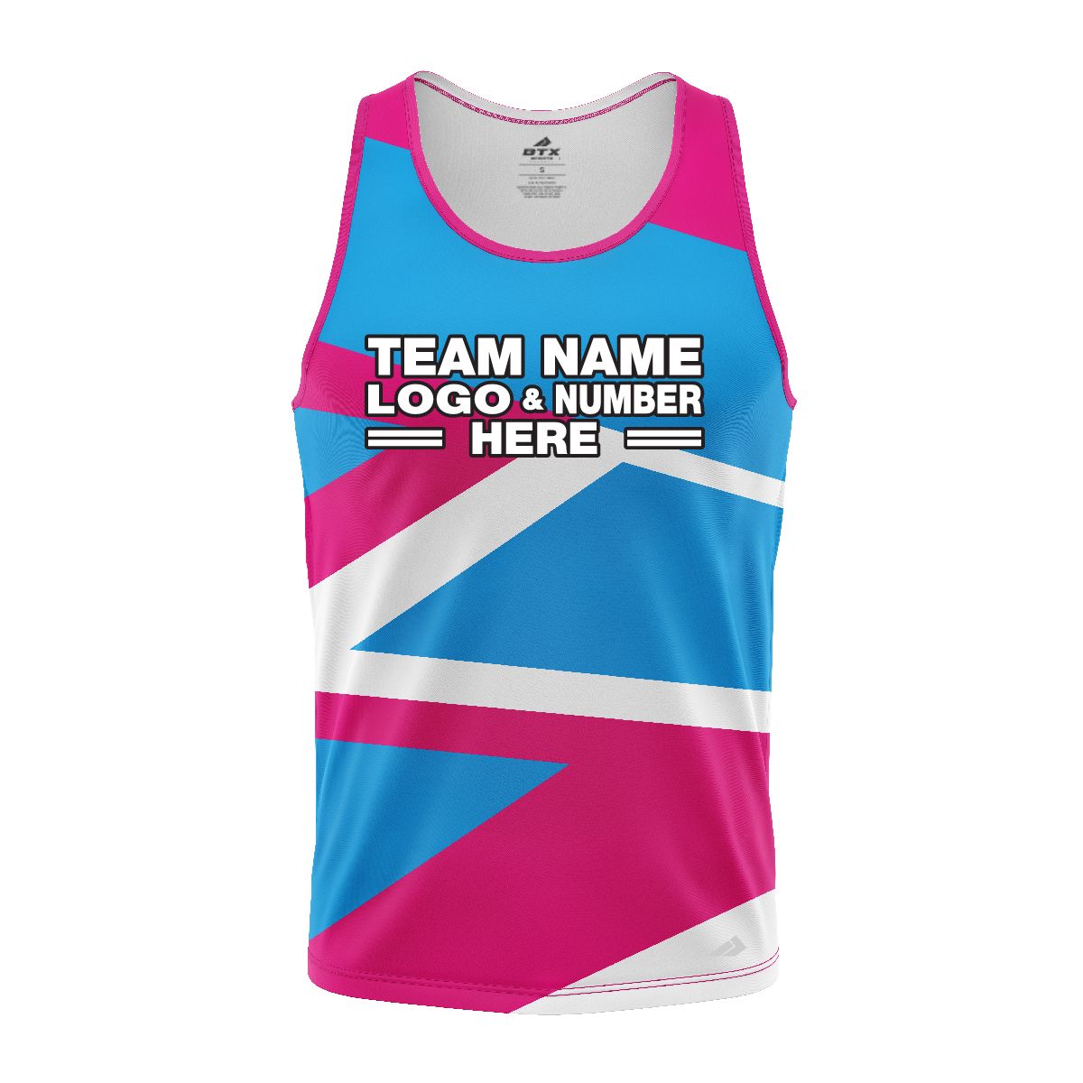 Custom Fully Sublimated Intricate Lines Pattern Pink SkyBlue Performance Tank Top 24921