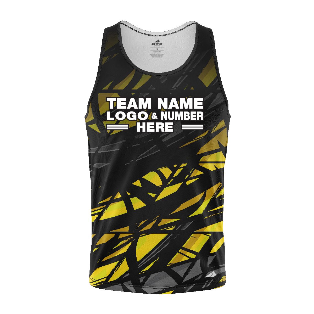 Custom Fully Sublimated Swarm Pattern Black Yellow Performance Tank Top 24933