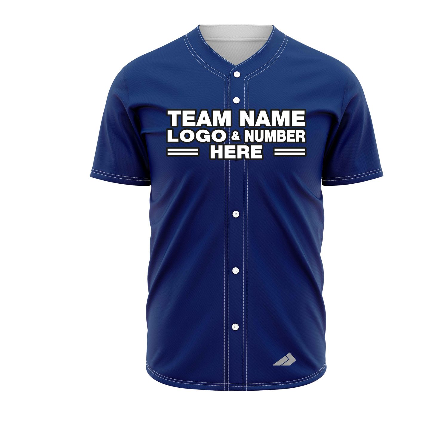 Custom Fully Sublimated Strong Pattern Dark Blue Performance Baseball Softball Full Buttons Jersey 25028